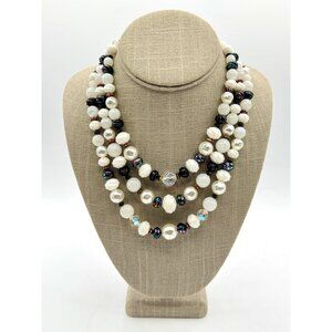 Vintage West Germany Multi Strand With Acrylic And Glass Beads Necklace